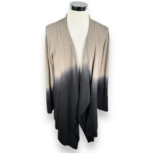 Barefoot Dreams CozyChic Lite Calypso Wrap Cardigan Womens L XL Ombre Beige Navy